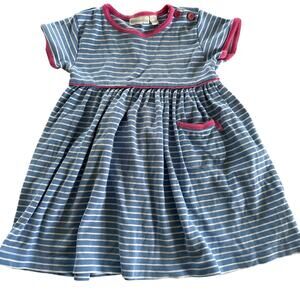 Jojo Maman Bebe Blue Striped Plaid Dress - 18-24 Months